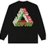Order PALACE FW23 Kaos Lengan Panjang Logo Printed Crewneck Warna Hitam P25LS018