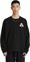 PALACE FW23 Kaos Lengan Panjang Logo Printed Crewneck Warna Hitam P25LS018 Cheap PALACE FW23 Kaos Lengan Panjang Logo Printed Crewneck Warna Hitam P25LS018