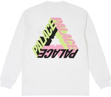 PALACE FW23 P-3D Longsleeve 3D Triangle Logo White Unisex Tee. P25LS017 PALACE FW23 P-3D Longsleeve 3D Triangle Logo White Unisex Tee. P25LS017