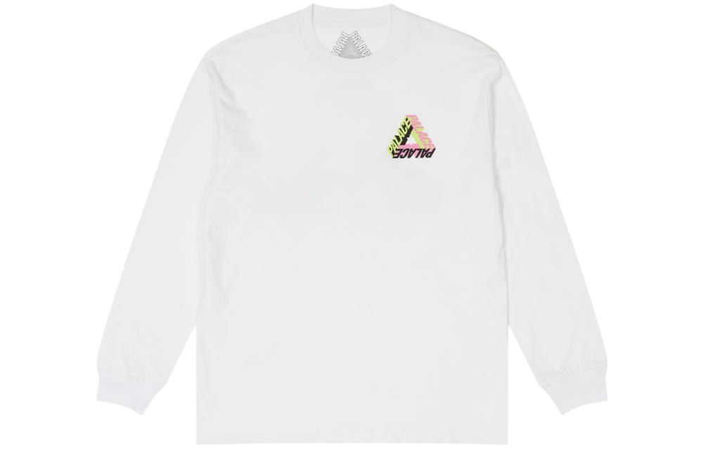 Lookbook PALACE FW23 P-3D Longsleeve 3D Triangle Logo White Unisex Tee. P25LS017
