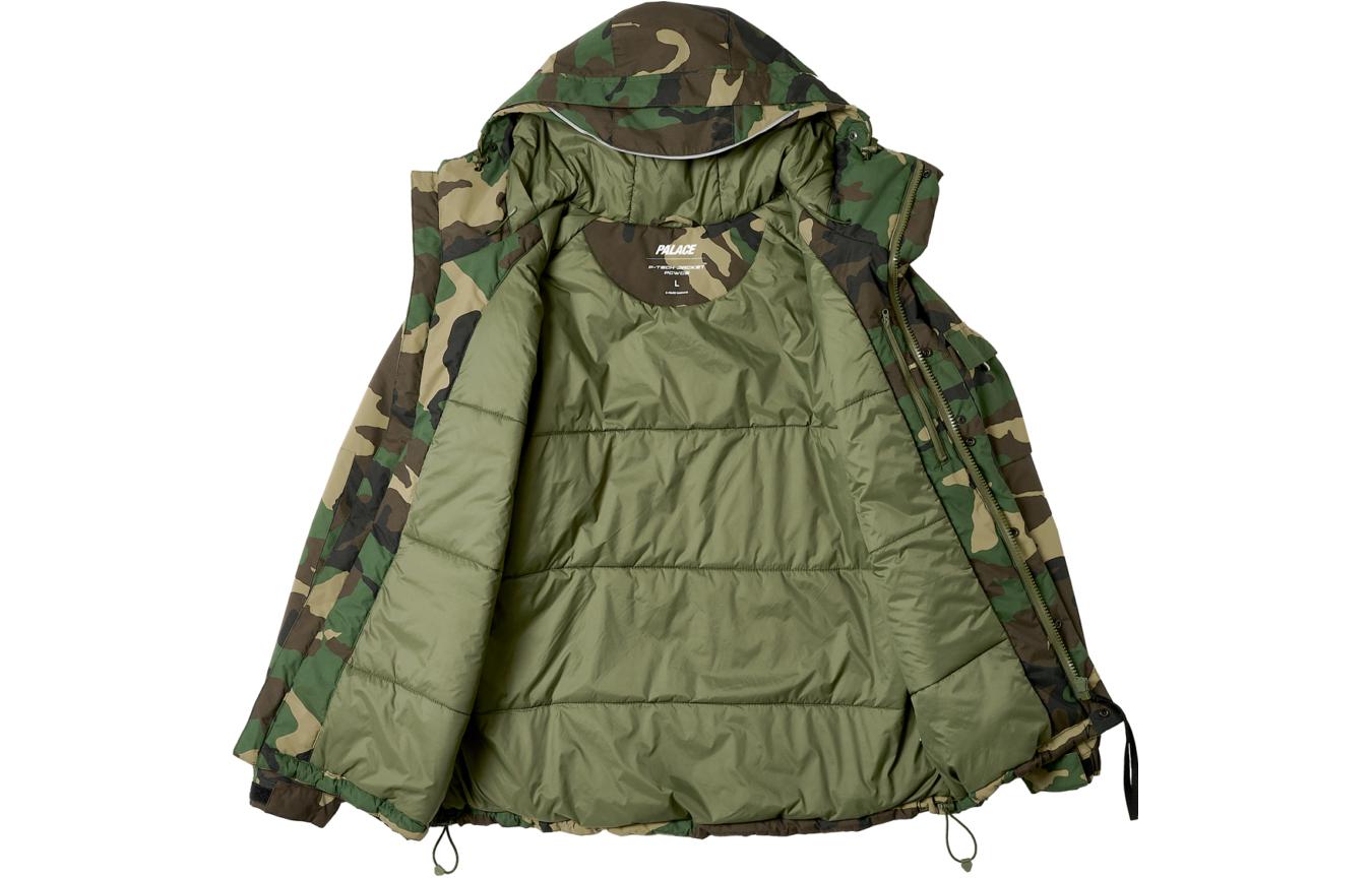 Shop PALACE FW23 P-Tech 迷彩反光标志连帽夹克 男女款 绿色 P25JK061