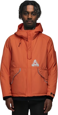 PALACE FW23 P-TECH Hooded Jacket Reflective Logo Zip Unisex Orange P25JK062 3