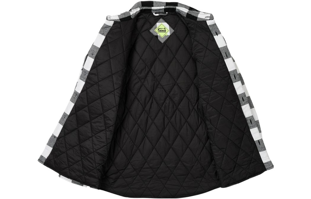 Shop PALACE FW23 格紋拼接保暖寬鬆翻領襯衫 男女適用 P25SHT045