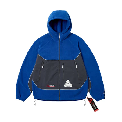 PALACE FW23 Polartec 3M Reflective Hooded Fleece Jacket Blue Unisex. P25JK071
