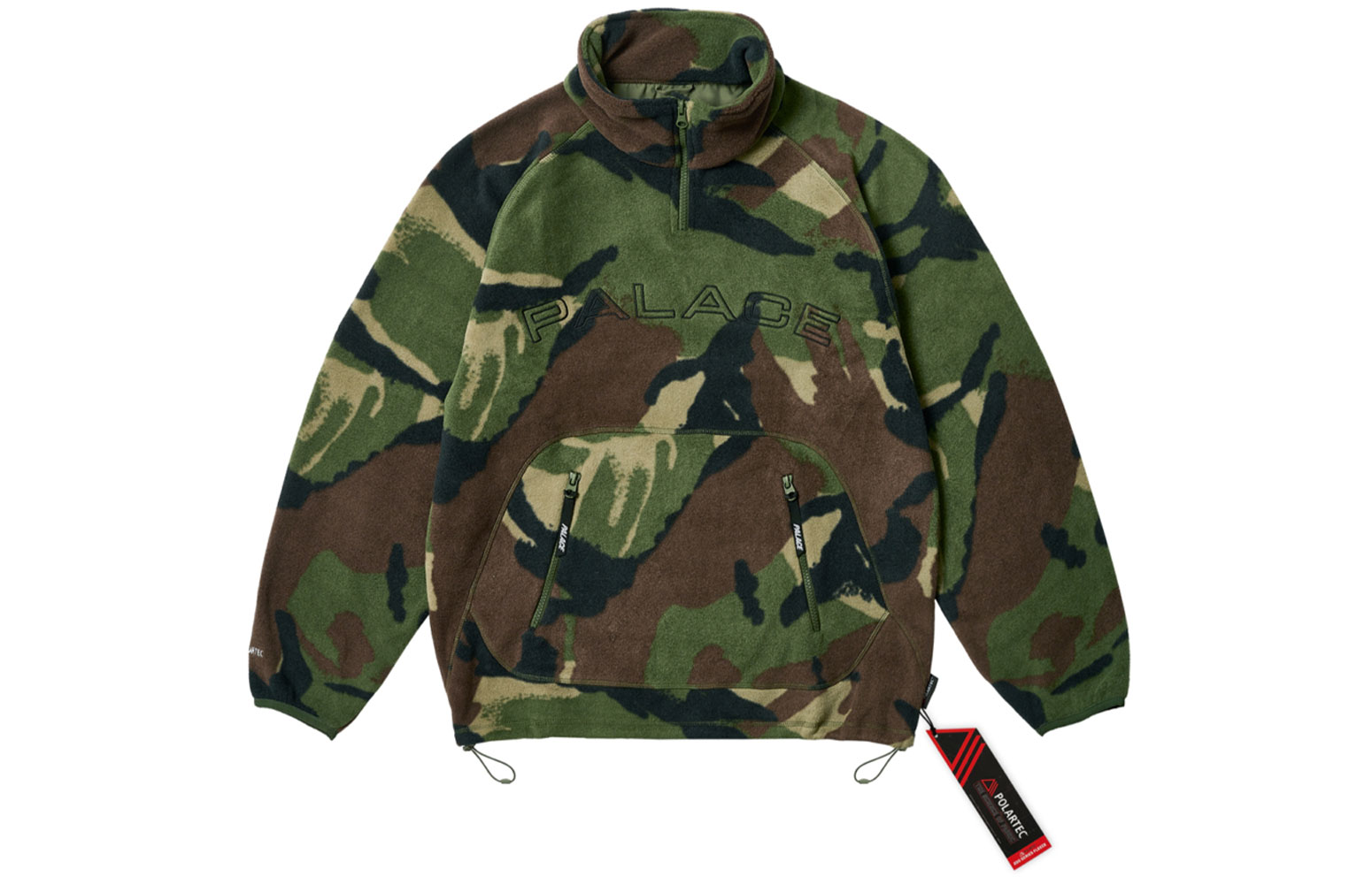 Order PALACE FW23 Polartec 抓毛半拉鍊套頭迷彩綠男女款毛衣。 P25CS081