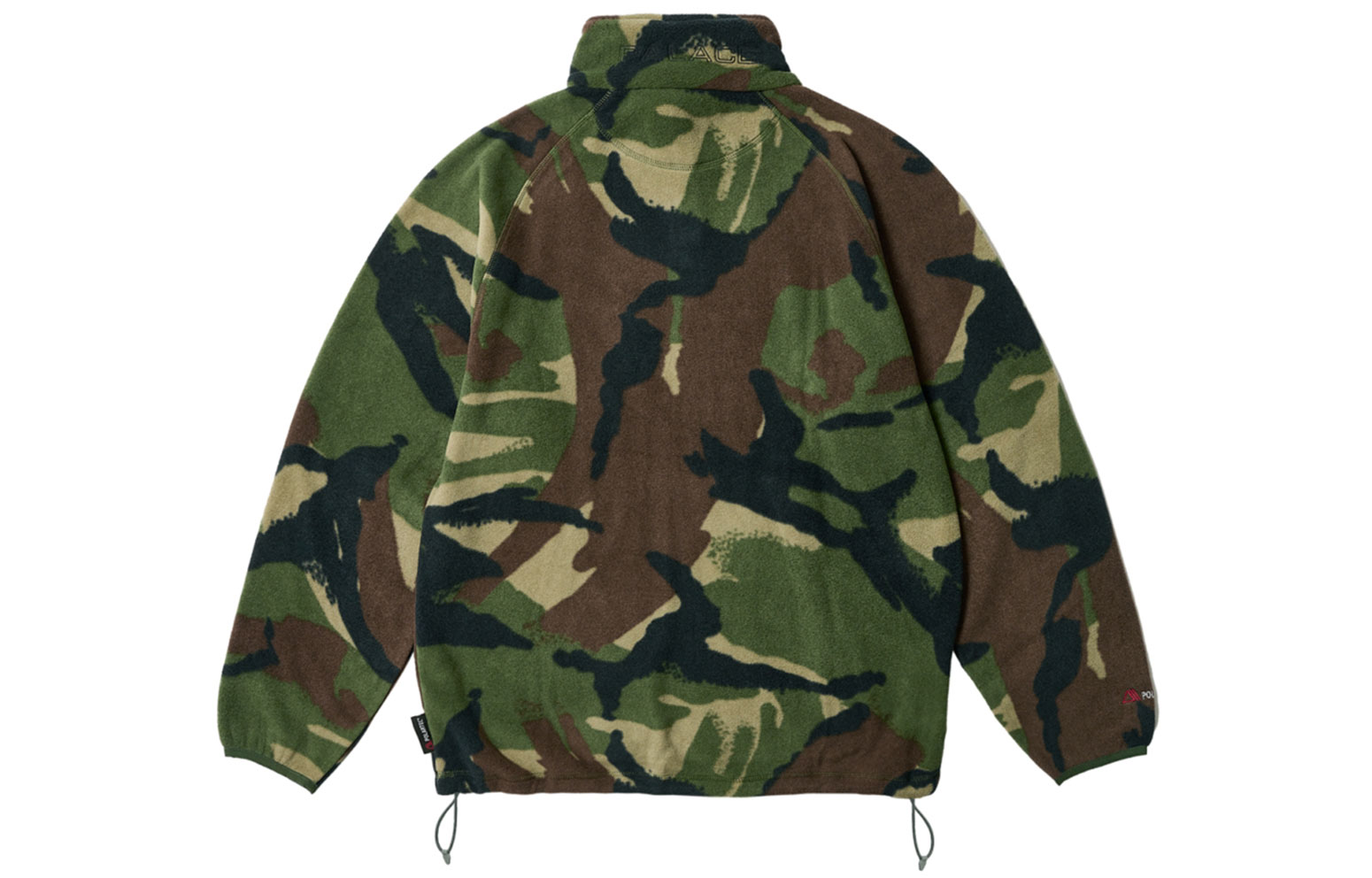 Lookbook PALACE FW23 Polartec 抓毛半拉鍊套頭迷彩綠男女款毛衣。 P25CS081