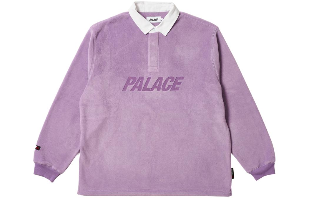 Palace FW23 Polartec Fleece Rugby Pullover Polo Purple Unisex Sweater P25ES065