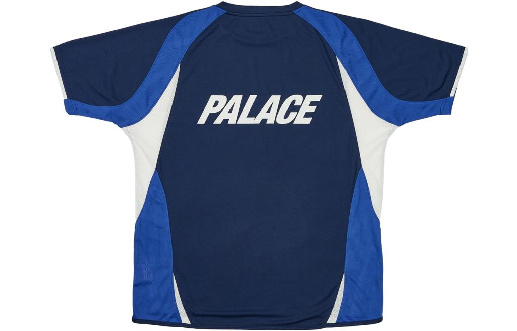 PALACE FW23 Pro Jersey Logo Print Short Sleeve Rugby Shirt Unisex Blue. P25ES004