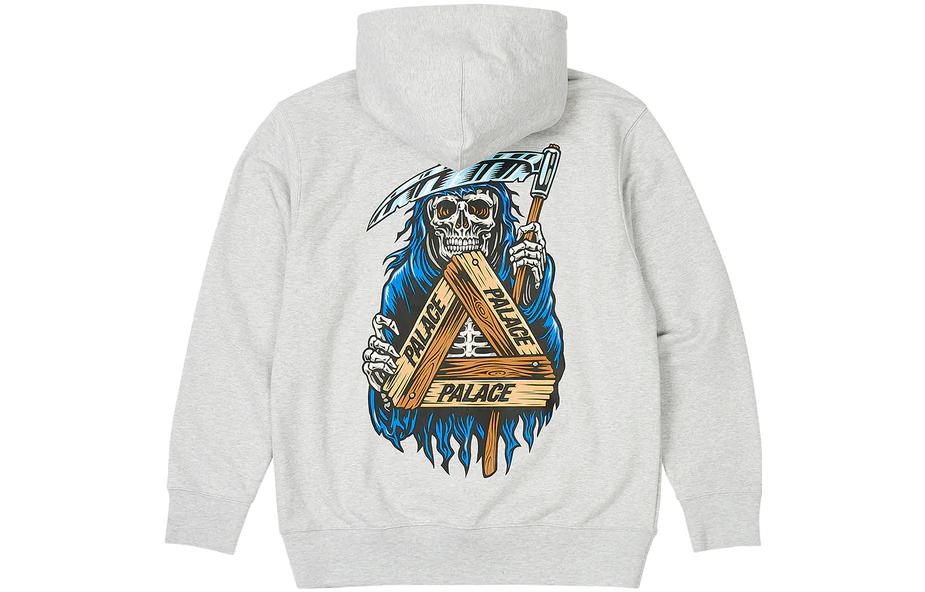 Lookbook PALACE FW23 リーパー フーディー グレー ユニセックス 死神プリント パーカー P25HD004