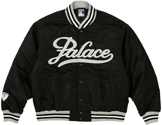 PALACE FW23 サテン アリーナ ジャケット ブラック ユニセックス ロゴ ストライプ アウターウェア P25JK028 Buy PALACE FW23 サテン アリーナ ジャケット ブラック ユニセックス ロゴ ストライプ アウターウェア P25JK028