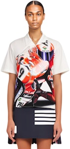 PALACE FW23 SKRRT Kemeja Pendek Motif Balap Moto Putih Unisex. P25SHT001 Details for PALACE FW23 SKRRT Kemeja Pendek Motif Balap Moto Putih Unisex. P25SHT001