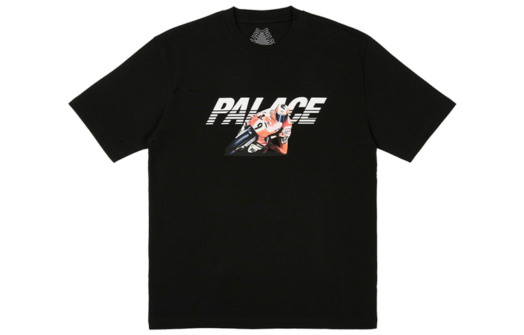 PALACE FW23 Skurrt T-Shirt Black Vintage Motorcycle Print Unisex Short Sleeve Tee P25TS137