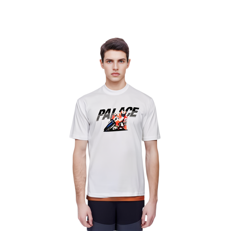 PALACE FW23 SKURRT T-Shirt White - Retro Motorcycle Logo Unisex Short Sleeve Tee. P25TS136 圖 3