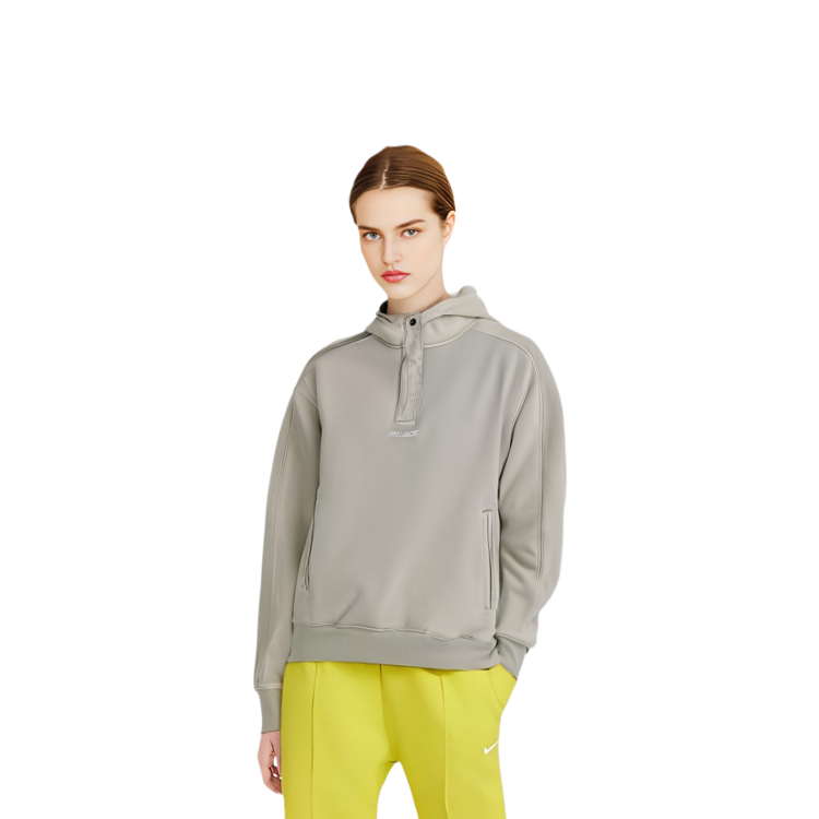 PALACE FW23 Washed Terry 1/4 Placket Hooded Sweatshirt Unisex Gray P24CS136 圖 6