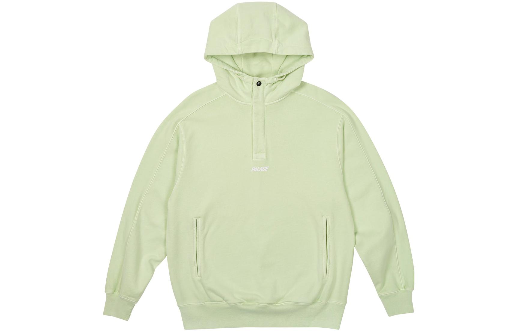 Palace FW23 Washed Terry 1/4 Placket Hoodie Green Unisex P24CS137