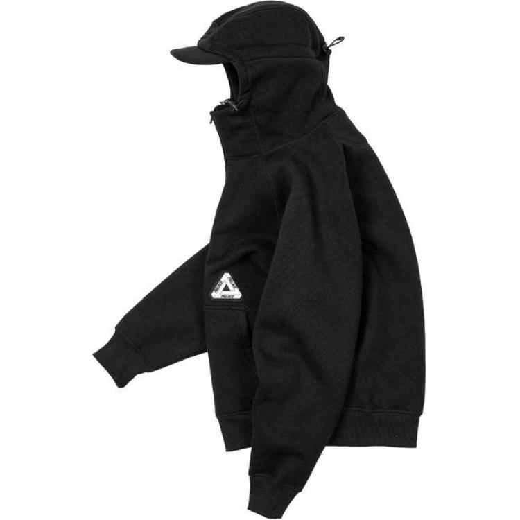 Palace FW24 Black Drawstring Hood Logo Zip Loose Fit Hoodie Unisex P27CS110 圖 3