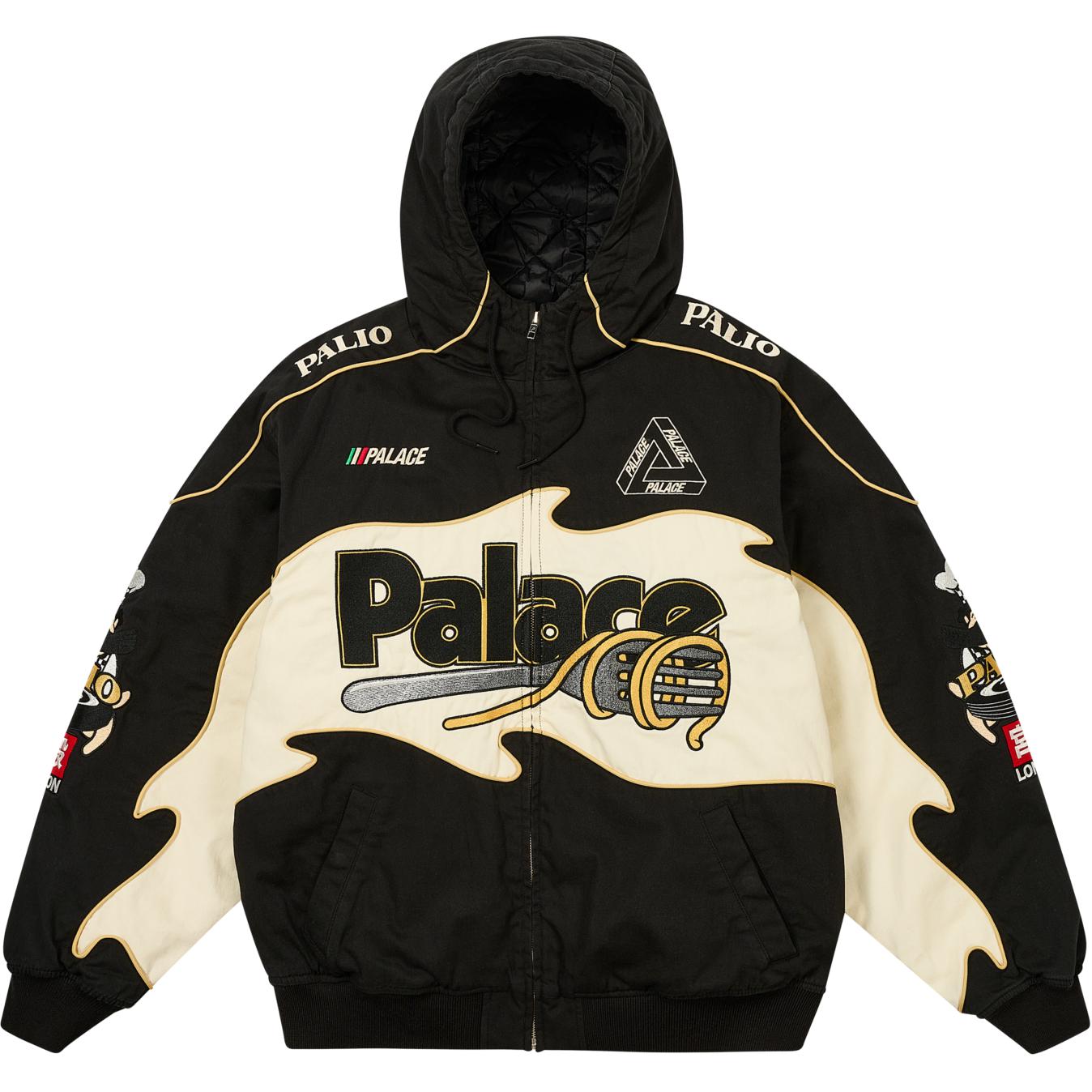 Order PALACE FW24 ブラックロゴジップフーディージャケット ユニセックスカジュアルスタイル. P27JK097