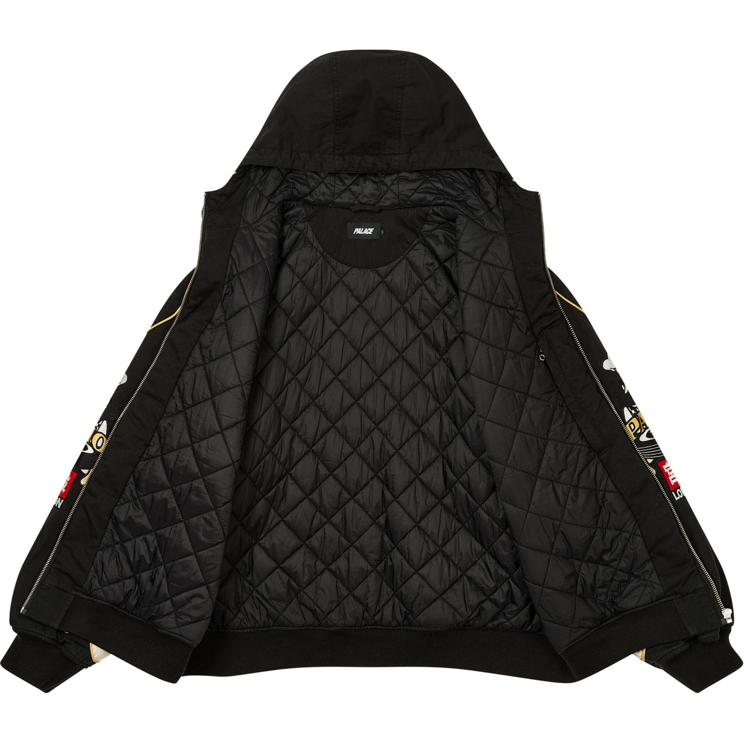 Shop PALACE FW24 ブラックロゴジップフーディージャケット ユニセックスカジュアルスタイル. P27JK097