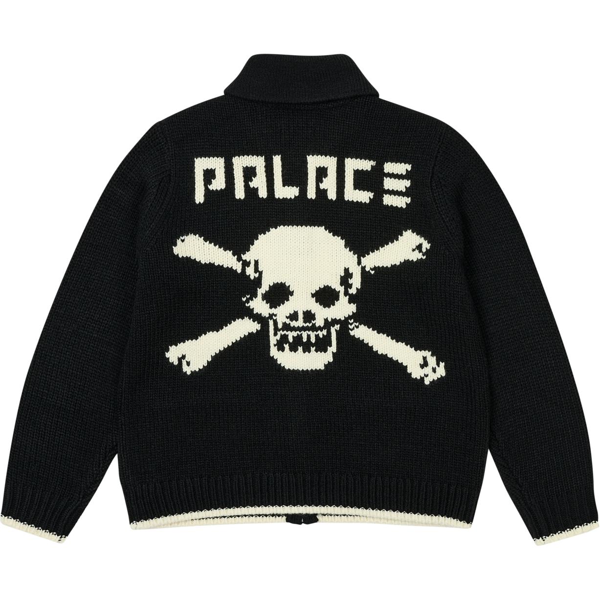 Lookbook PALACE FW24 Bones Sweater Corak Tengkorak Unisex Hitam P27KW044