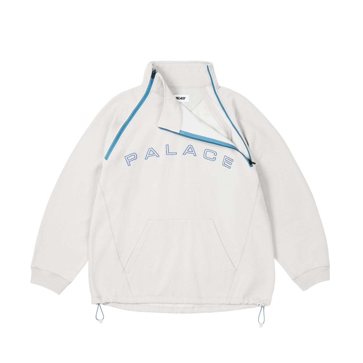 Palace FW24 Double Zip Funnel Logo Pullover Sweater Unisex - Gray P27CS011