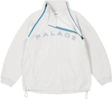 Palace FW24 Double Zip Funnel Logo Pullover Sweater Unisex - Gray P27CS011 Palace FW24 Double Zip Funnel Logo Pullover Sweater Unisex - Gray P27CS011