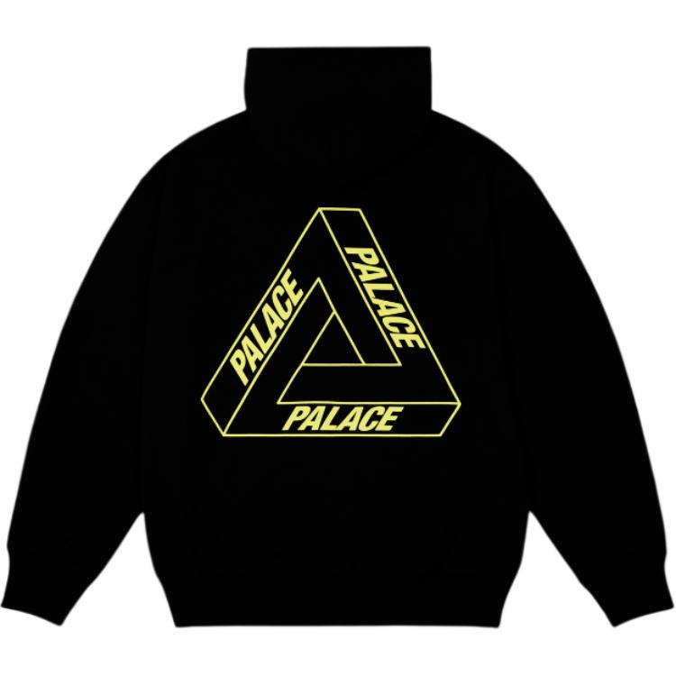 Shop PALACE FW24 Glow Tri-Ferg Reflective Logo Hoodie Black Unisex. P27CS174