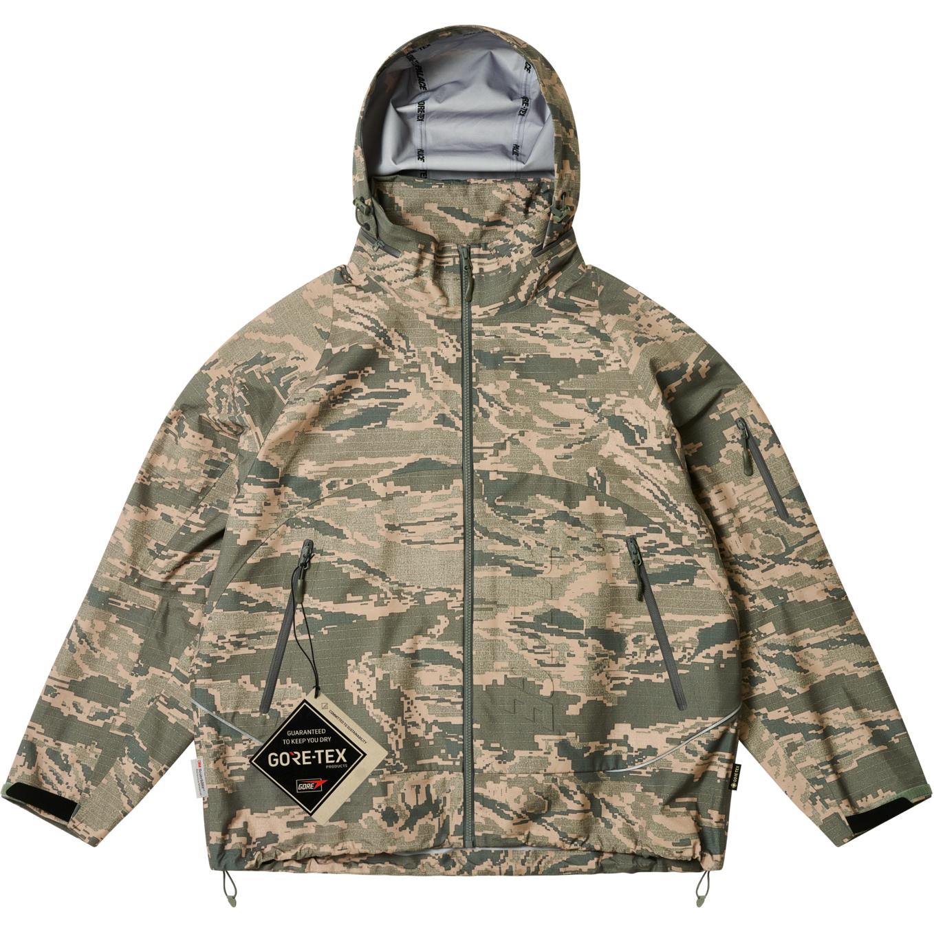 Palace FW24 GORE-TEX 3L M-TEK Camouflage Jacket Unisex with Zip Pocket Logo P27JK025