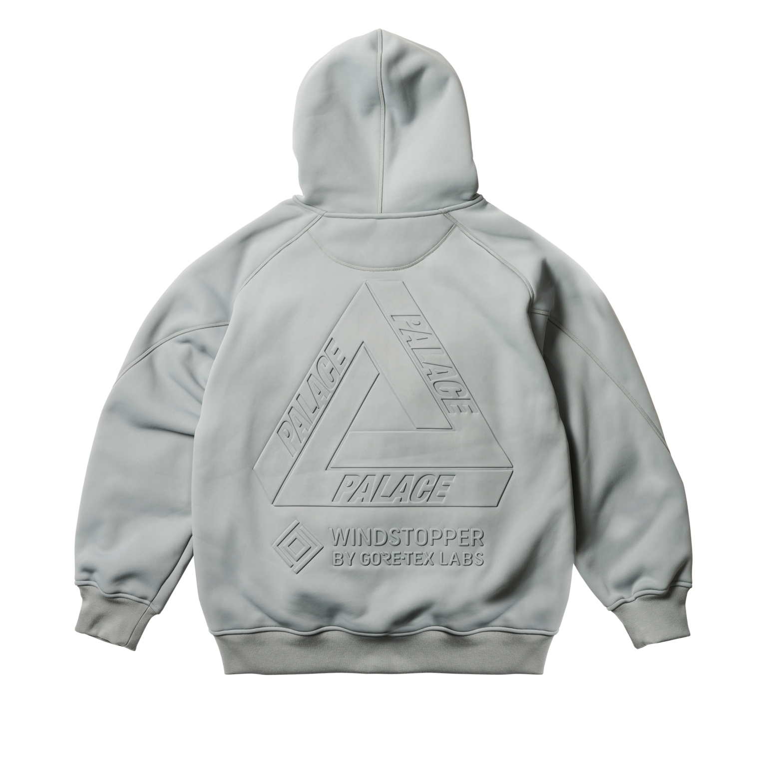 Shop Palace FW24 GORE-TEX WINDSTOPPER Logo Hooded Jacket Unisex Gray P27JK137