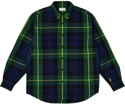 PALACE FW24 守卫刺绣格纹长袖衬衫 男女同款 黑色. P27SHT023 Order PALACE FW24 守卫刺绣格纹长袖衬衫 男女同款 黑色. P27SHT023