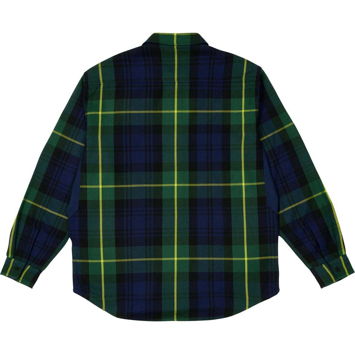 Lookbook PALACE FW24 防衛刺繡格紋長袖襯衫 男女款 黑色. P27SHT023