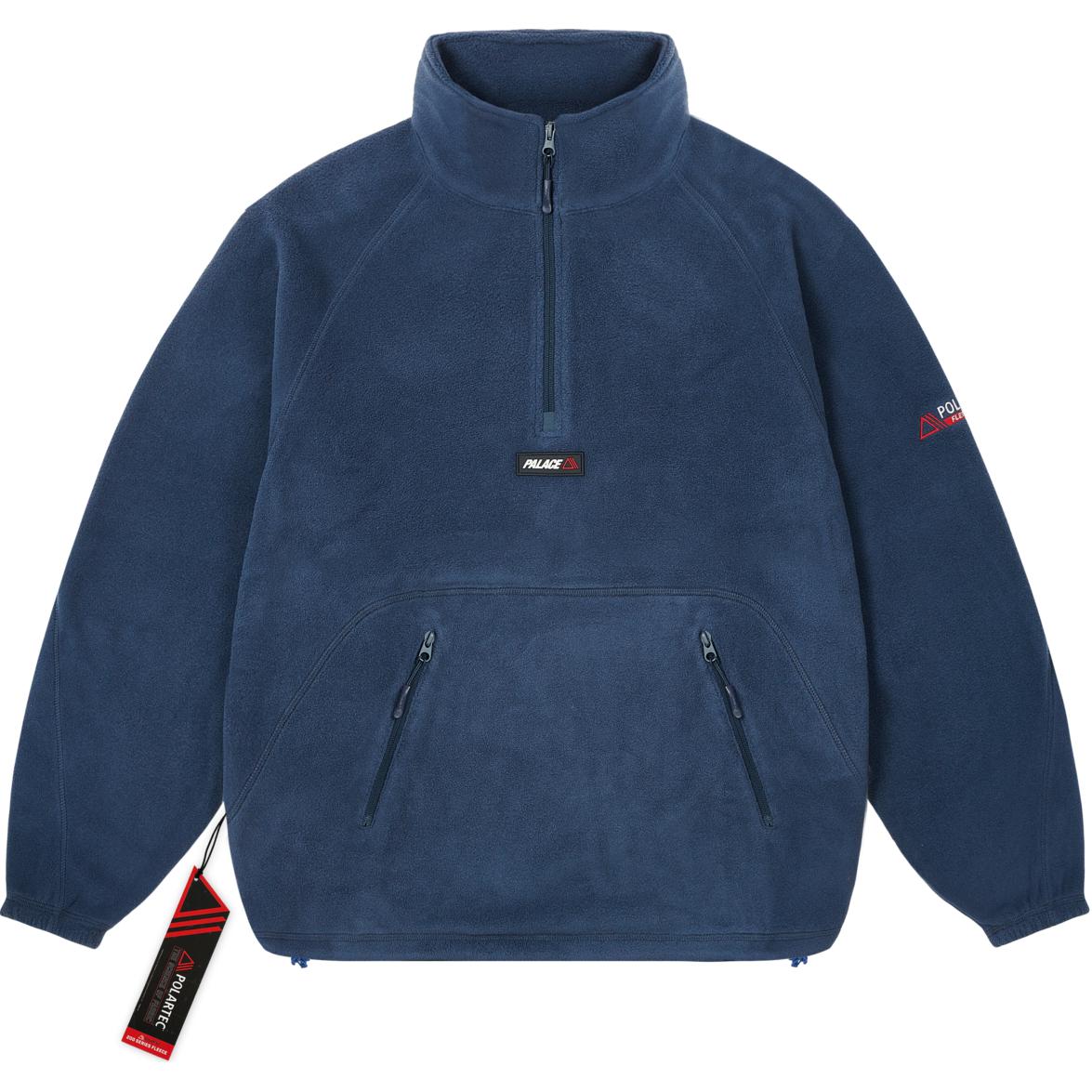 Palace FW24 Half-Zip Logo Embroidered Turtleneck Pullover Navy Unisex Sweater P27CS163