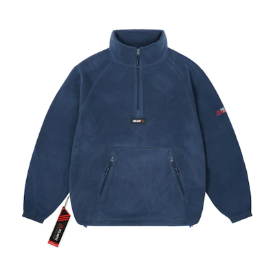 Palace FW24 Half-Zip Logo Embroidered Turtleneck Pullover Navy Unisex Sweater P27CS163