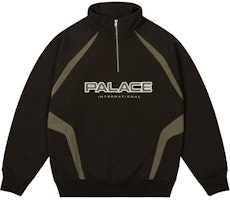 PALACE FW24 Holiday Collection International 1/4 Zip Logo Sweatshirt Black Unisex. P27CS213 PALACE FW24 Holiday Collection International 1/4 Zip Logo Sweatshirt Black Unisex. P27CS213