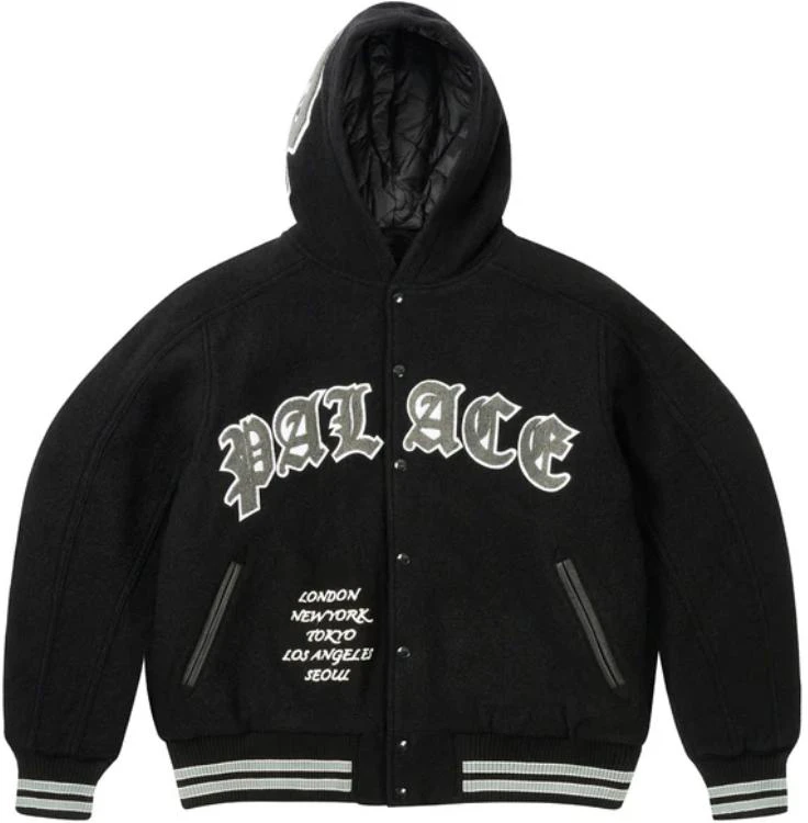 palace-fw-24-hooded-varsity-jacket-black-unisex-embroidered-casual-streetwear-p27-jk-023
