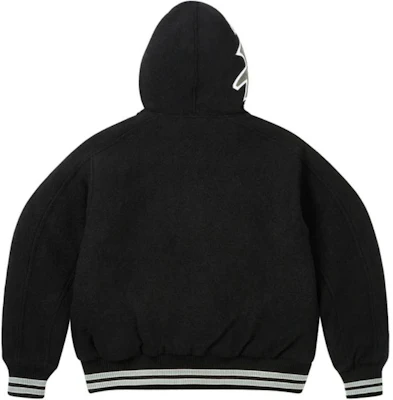 Palace FW24 黑色连帽校队夹克 男女同款 刺绣休闲街头潮流外套 P27JK023 Lookbook Palace FW24 黑色连帽校队夹克 男女同款 刺绣休闲街头潮流外套 P27JK023