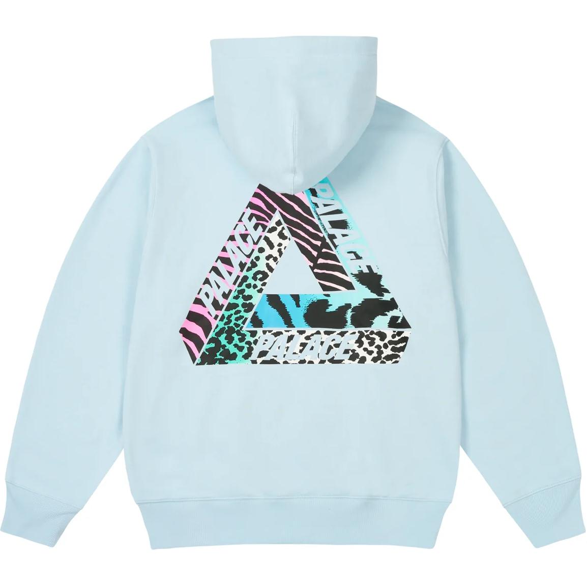 PALACE FW24 Jungle Dream Logo Hoodie Light Blue Unisex Kangaroo Pocket Pullover. P27HD017