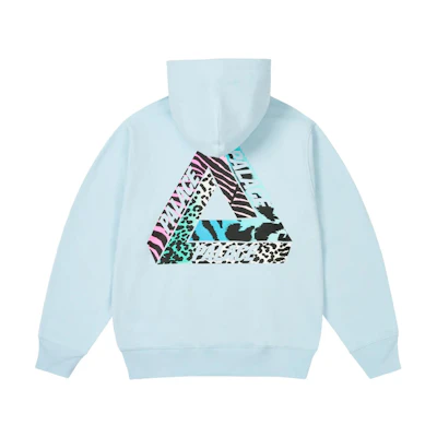 PALACE FW24 Jungle Dream Logo Hoodie Light Blue Unisex Kangaroo Pocket Pullover. P27HD017