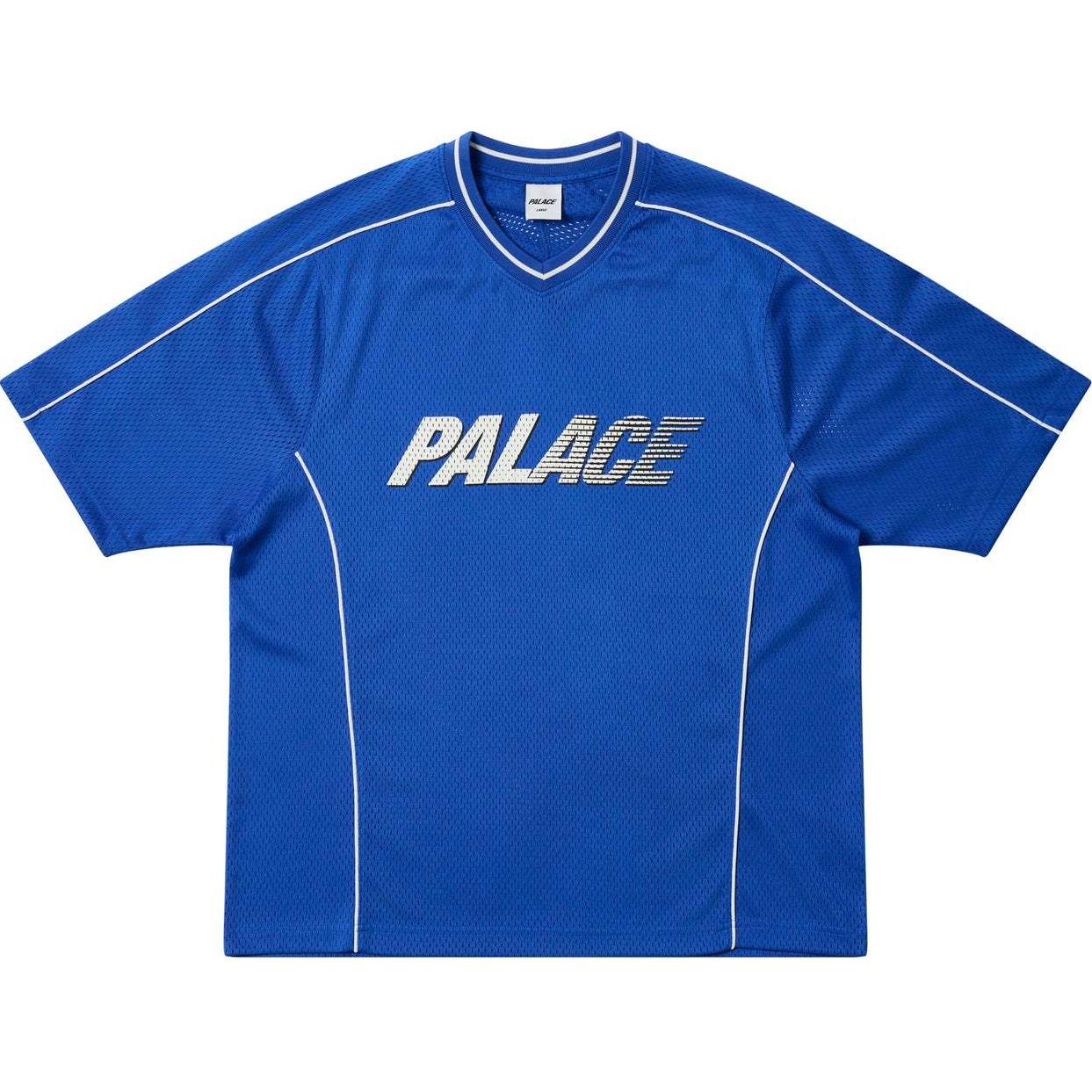 PALACE FW24 Mesh Logo V-Neck Jersey T-Shirt Unisex Blueberry Color. P27ES024 圖 2