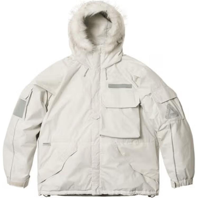 Palace FW24 Multi-Pocket Reflective Fleece Hoodie Unisex White P27JK062 圖 2