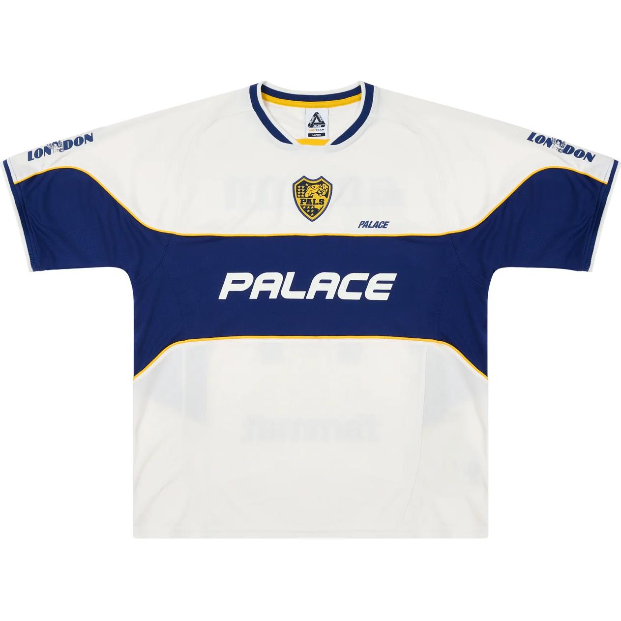 PALACE FW24 Palamat Badge Logo Print Casual Jersey Unisex White Soccer Tee. P27ES003