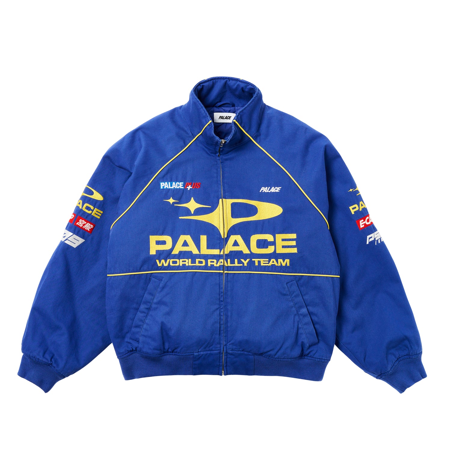 PALACE FW24 Pally Rally Blue Zip-Up Jacket Unisex Logo Print Design. P27JK013