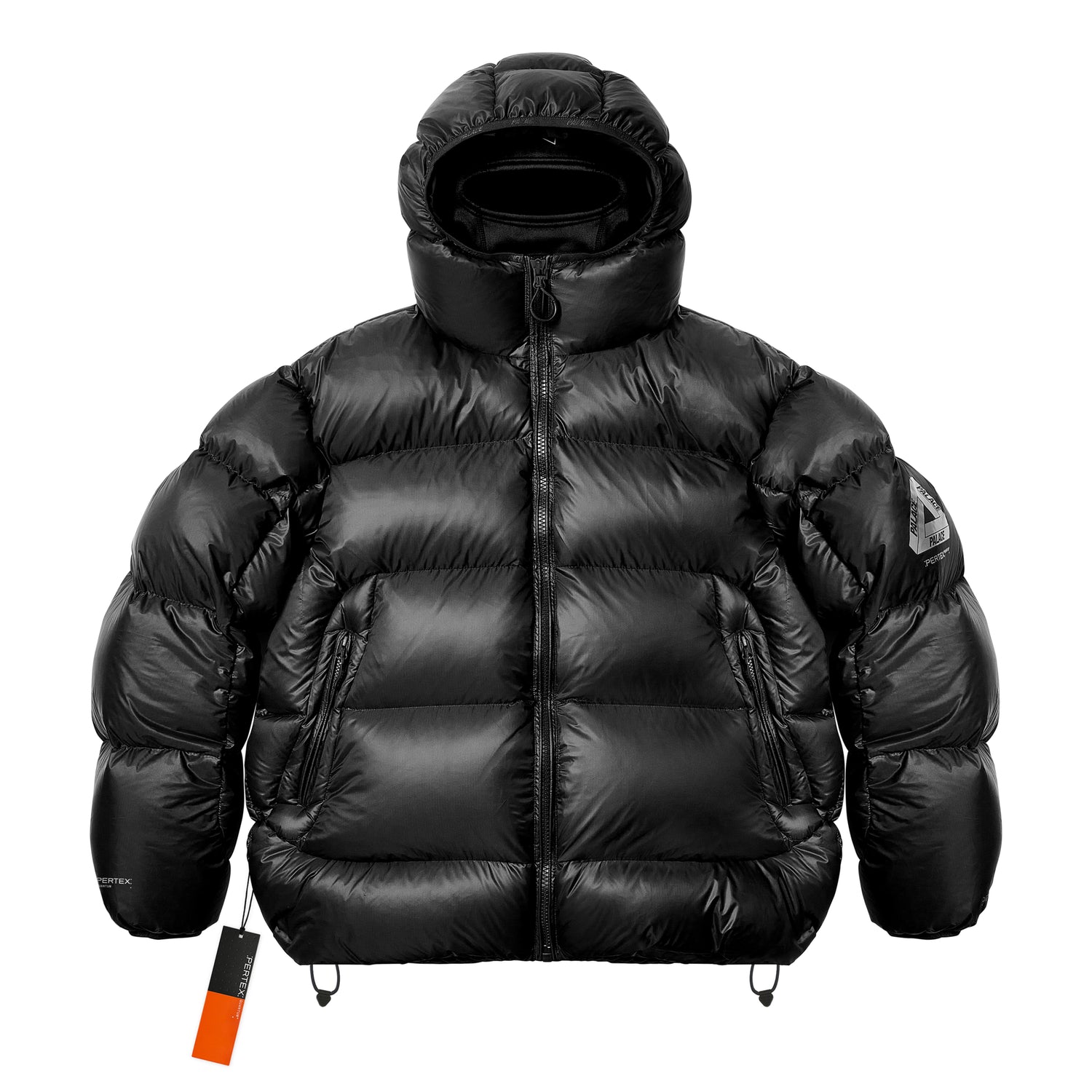 PALACE FW24 Pertex Opaque Balaclava Puffer Jacket Black Unisex with Logo Print P27JK052