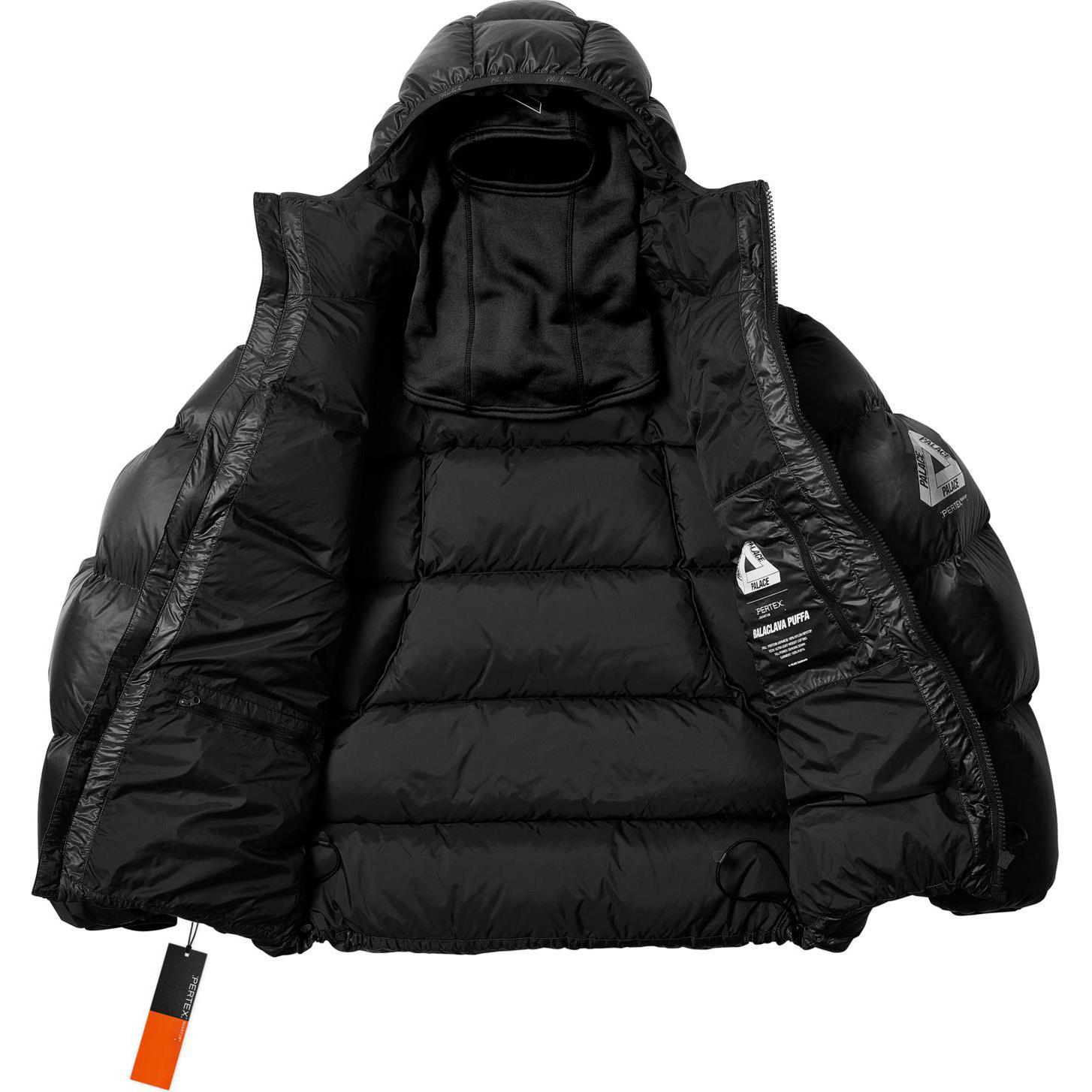 Details for PALACE FW24 Jaket Puffer Pertex Balaclava Hitam Unisex dengan Cetakan Logo P27JK052