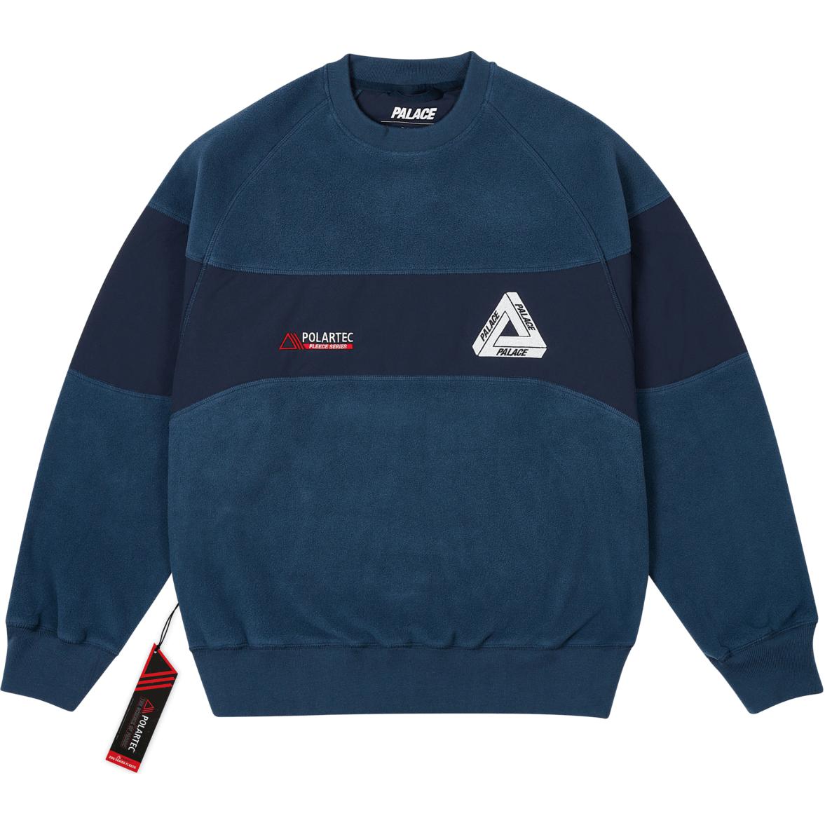 Order PALACE FW24 ポーラテック200 クルーネック ネイビーブルー ロゴ刺繍入りスウェット P27CS206