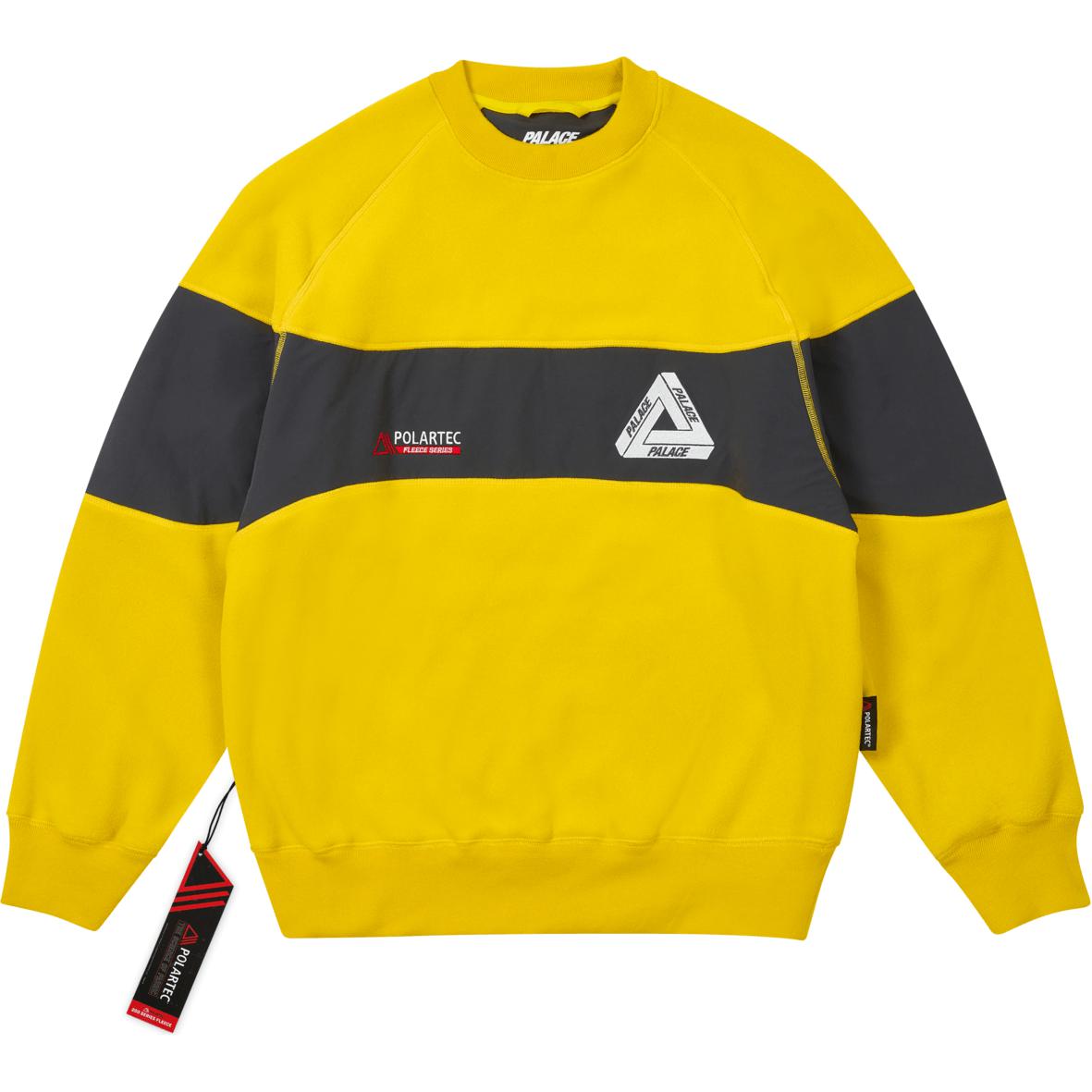 Palace FW24 Polartec 200 Crew Yellow Relaxed Fit Unisex Sweatshirt P27CS226