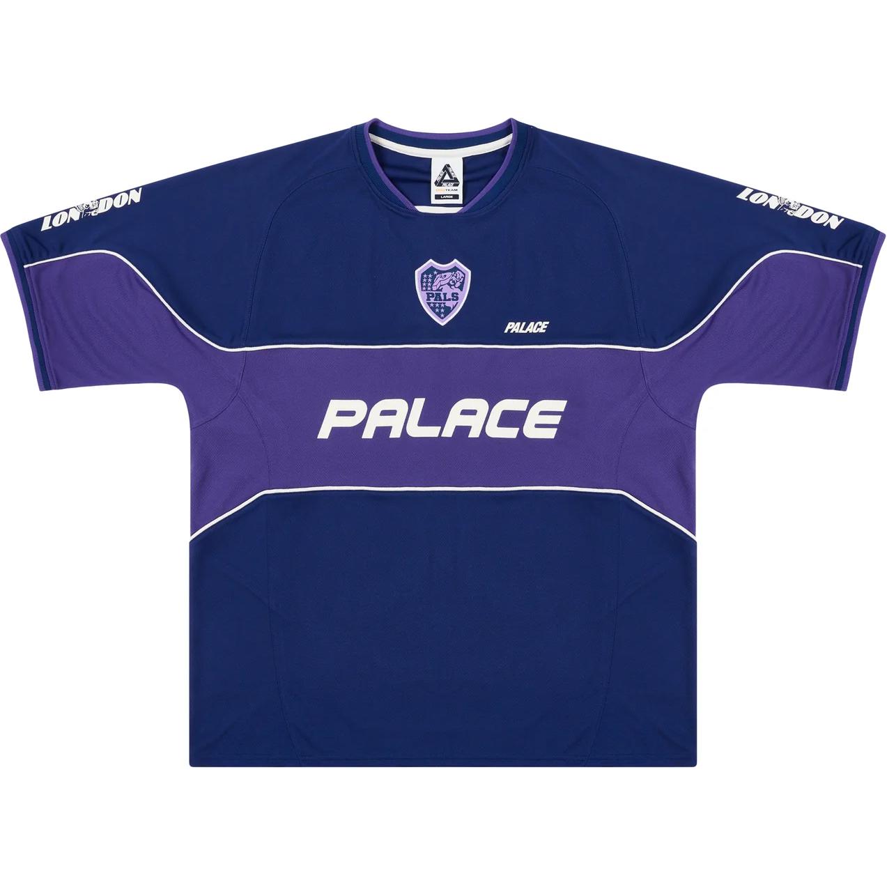 PALACE FW24 Purple Palamat Jersey Logo Print Casual Unisex Football Shirt. P27ES002