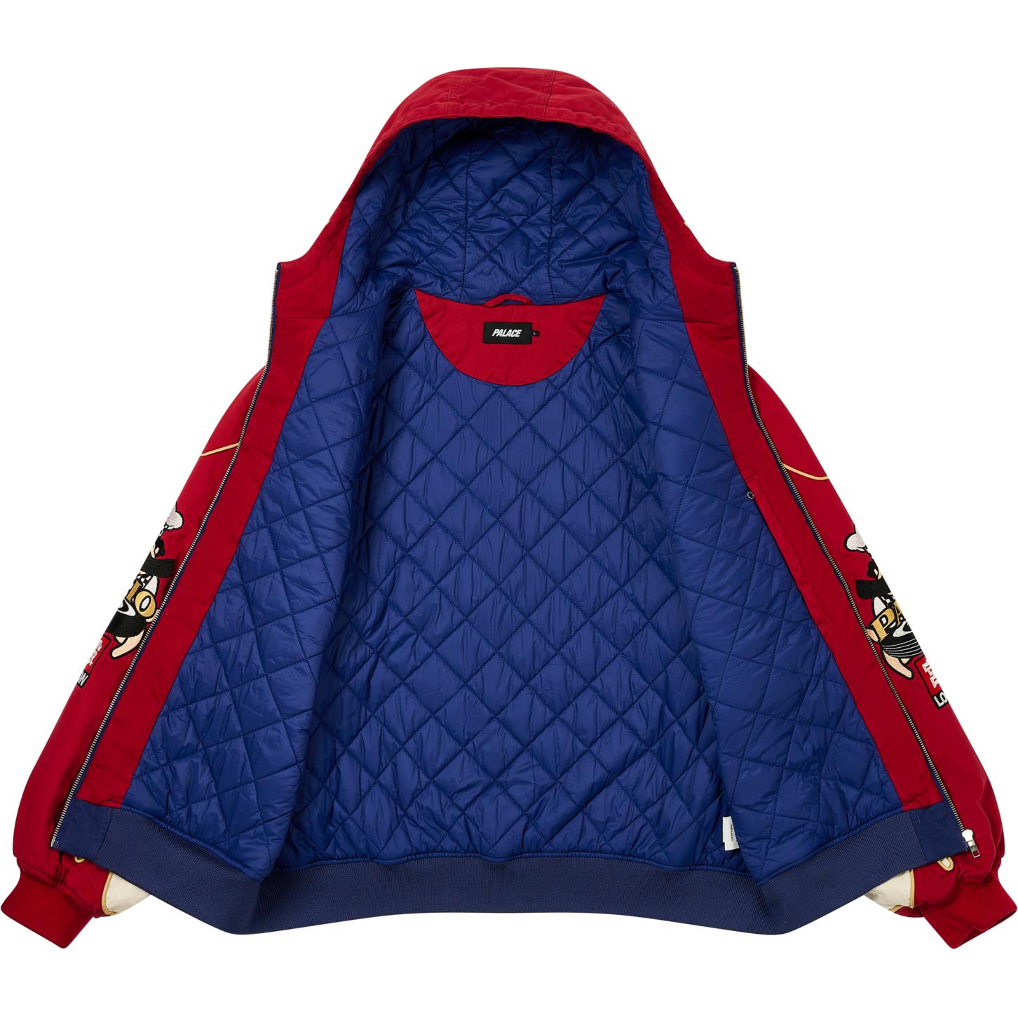 Palace FW24 Red Hooded Zip Jacket with Logo and Ribbed Trim Unisex P27JK094 圖 4