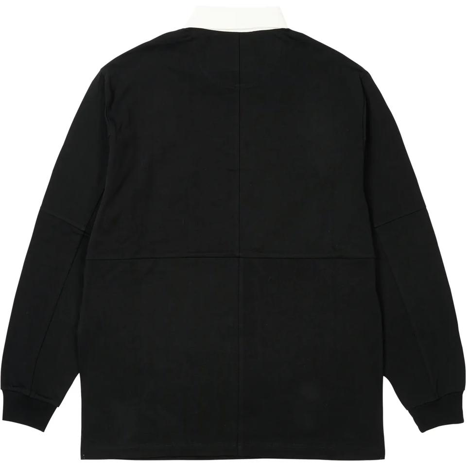 Lookbook PALACE FW24 Thistle Rugby Negro Polo Unisex Manga Larga con Logo Bordado. P27ES035