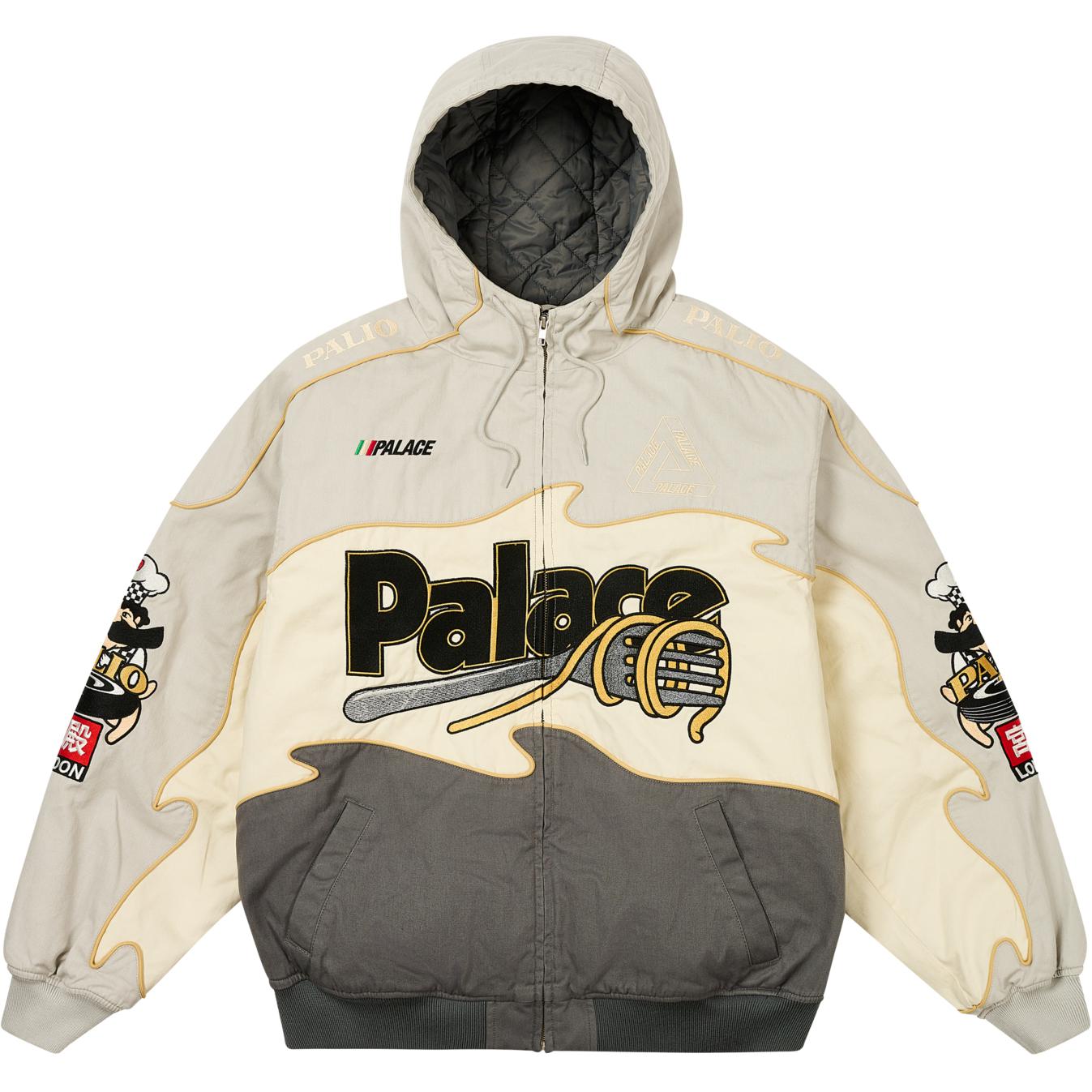 PALACE FW24 White Zip-Up Hoodie Jacket with Logo & Ribbed Trim Unisex P27JK096 圖 2