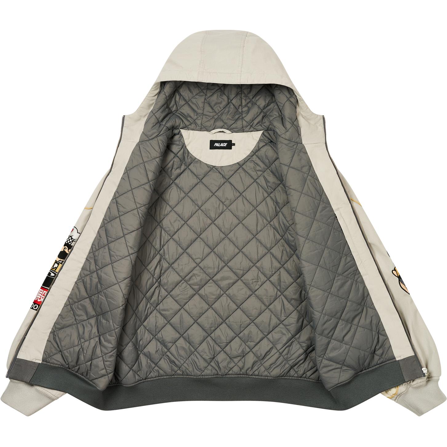 PALACE FW24 White Zip-Up Hoodie Jacket with Logo & Ribbed Trim Unisex P27JK096 圖 4